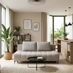 Schlafsofa Alicante hellbraun Webstoff B/H/T: ca. 195x88x95 cm