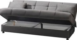 Schlafsofa Alonso grau Microfaser B/H/T: ca. 196x89x83 cm