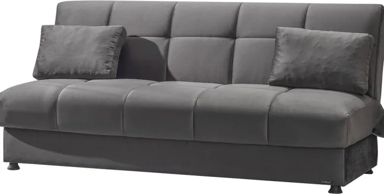 Schlafsofa Alonso grau Microfaser B/H/T: ca. 196x89x83 cm