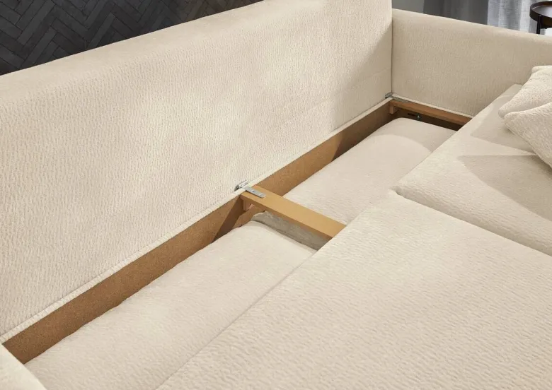 Schlafsofa beige Polyester B/H/T: ca. 217x86x94 cm