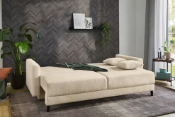 Schlafsofa beige Polyester B/H/T: ca. 217x86x94 cm