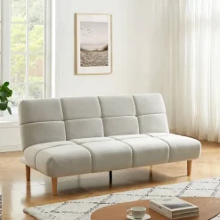 Schlafsofa beige Polyester B/H/T: ca. 190x90x91 cm
