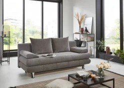 Schlafsofa Benfeld taupe Microfaser B/H/T: ca. 190x93x92 cm
