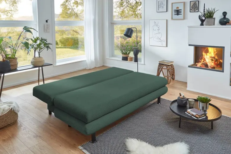 Schlafsofa Bern grün Microfaser B/H/T: ca. 190x93x92 cm