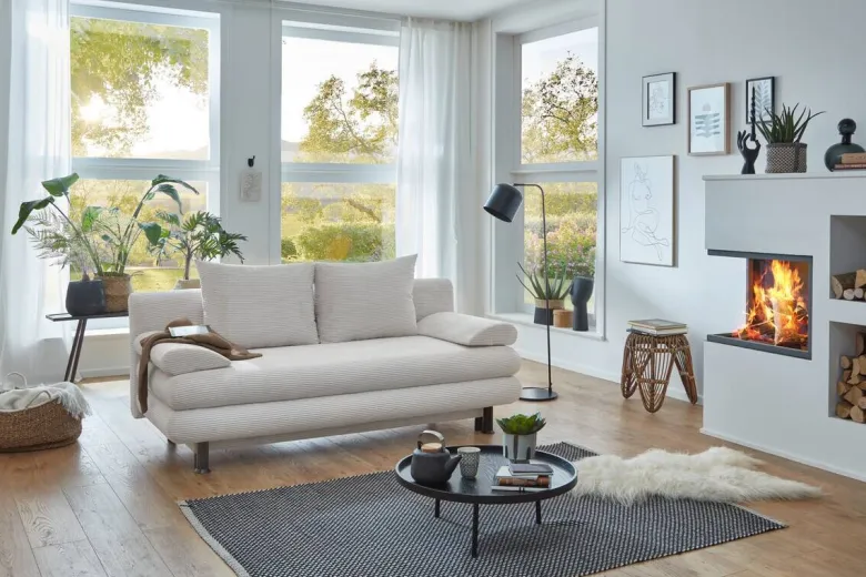 Schlafsofa Bern natur Microfaser B/H/T: ca. 190x93x92 cm