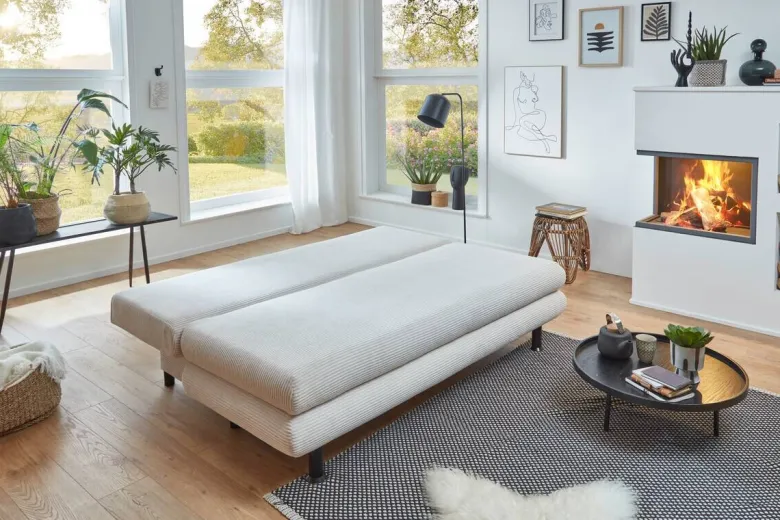 Schlafsofa Bern natur Microfaser B/H/T: ca. 190x93x92 cm