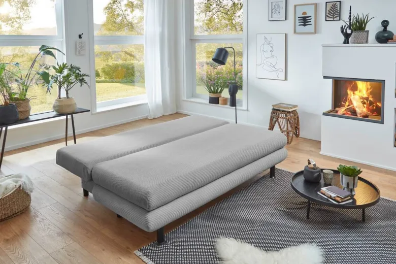 Schlafsofa Bern silber Microfaser B/H/T: ca. 190x93x92 cm