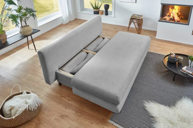 Schlafsofa Bern silber Microfaser B/H/T: ca. 190x93x92 cm
