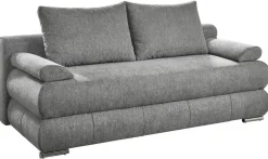 Schlafsofa Biel silber Microfaser B/H/T: ca. 199x97x95 cm