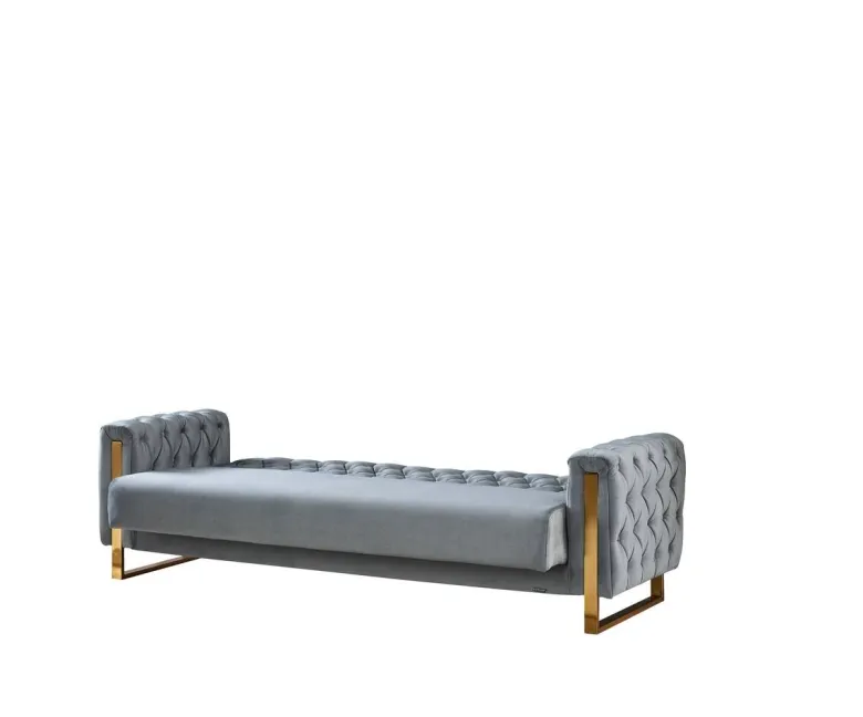 Schlafsofa Crystal braun grau B/H/T: ca. 235x86x87 cm