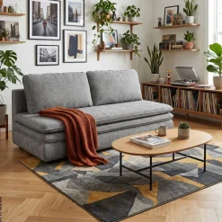 Schlafsofa Fiesta grau Microfaser B/H/T: ca. 200x89x85 cm