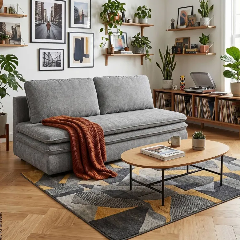 Schlafsofa Fiesta grau Microfaser B/H/T: ca. 200x89x85 cm