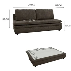 Schlafsofa Fiesta Mocca Microfaser B/H/T: ca. 200x89x85 cm