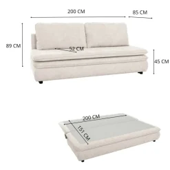 Schlafsofa Fiesta pearl Microfaser B/H/T: ca. 200x89x85 cm