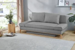 Schlafsofa grau Microfaser B/H/T: ca. 198x87x92 cm