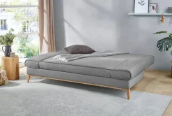 Schlafsofa grau Microfaser B/H/T: ca. 198x87x92 cm