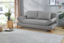 Schlafsofa grau Microfaser B/H/T: ca. 198x87x92 cm