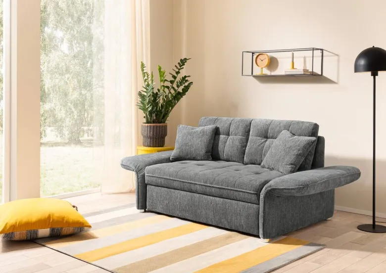 Schlafsofa grau Polyester B/H/T: ca. 191x84x105 cm