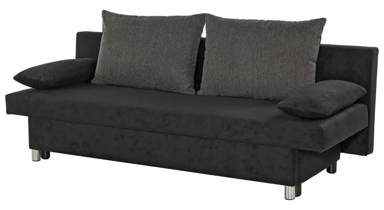 Schlafsofa grauschwarz Microfaser B/H/T: ca. 191x82x80 cm