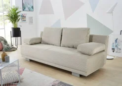 Schlafsofa Greige Microfaser B/H/T: ca. 196x78x82 cm