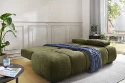 Schlafsofa grün Kunststoff B/H/T: ca. 213x86x101 cm