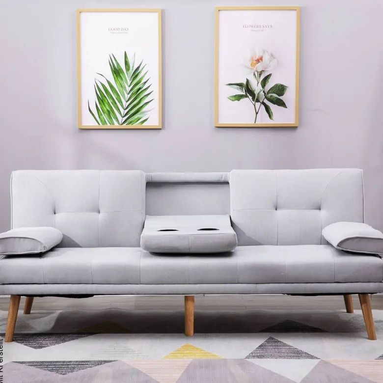 Schlafsofa 833-663 hellgrau B/H/T: ca. 181x78x77 cm