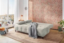Schlafsofa hellgrau Microfaser B/H/T: ca. 207x93x104 cm