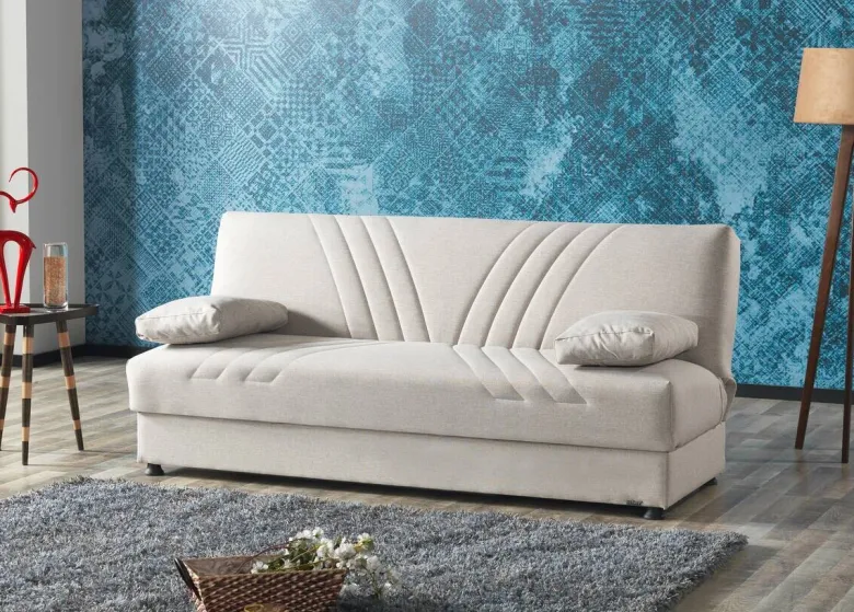 Schlafsofa Kemer beige Microfaser B/H/T: ca. 196x89x84 cm