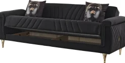 Schlafsofa Lozan schwarz Microfaser B/H/T: ca. 230x86x84 cm