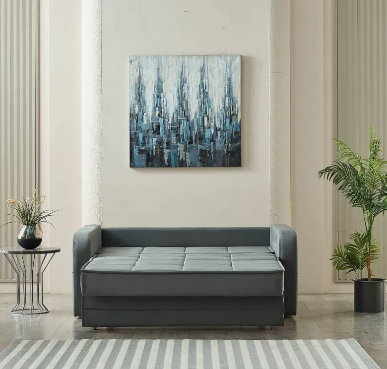Schlafsofa Moleron grau Polyester B/H/T: ca. 171x94x111 cm