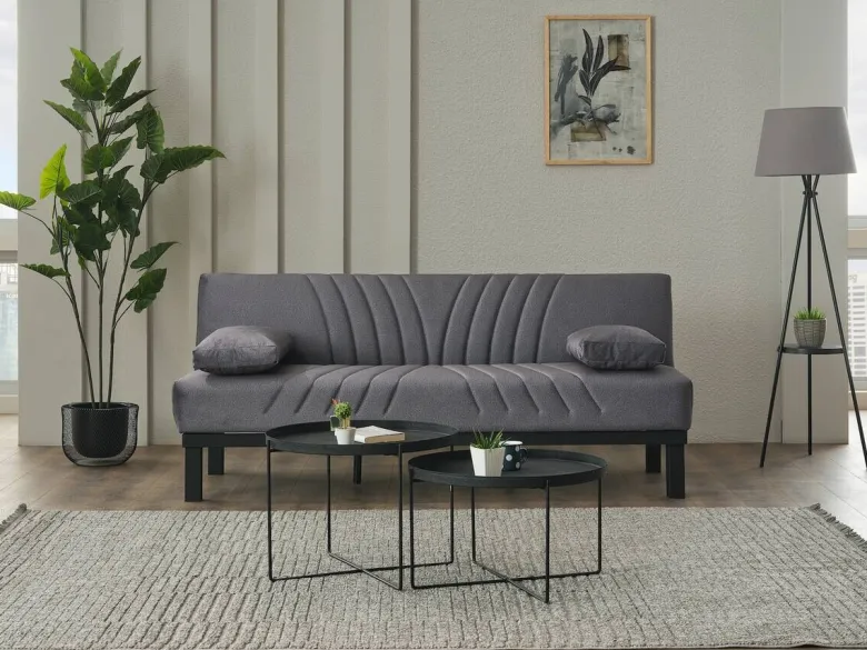 Schlafsofa Radoo grau Polyester B/H/T: ca. 190x86x84 cm