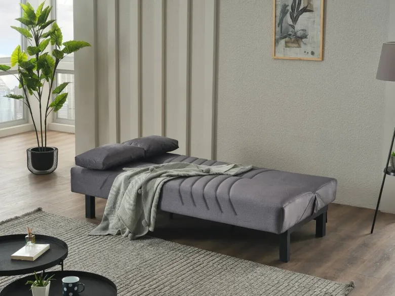Schlafsofa Radoo grau Polyester B/H/T: ca. 190x86x84 cm