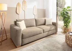Schlafsofa taupe Polyester B/H/T: ca. 237x90x104 cm