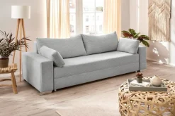 Schlafsofa Turin silber Kunststoff B/H/T: ca. 240x74x95 cm