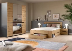 Schlafzimmer CANU, Set basaltgrau Artisan Nachbildung