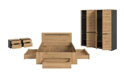 Schlafzimmer CANU, Set basaltgrau Artisan Nachbildung