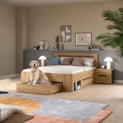 Schlafzimmer CANU, Set basaltgrau Artisan Nachbildung B/H/T: ca. 244x87x205 cm