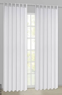 Schlaufenvorhang New Stripe weiß B/L: ca. 140x245 cm