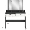 Schminktisch Monte anthrazit B/H/T: ca. 100x142x42 cm
