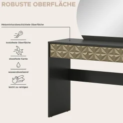 Schminktisch PRISMA schwarz B/H/T: ca. 90x133x39 cm