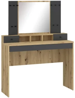 Schminktisch Sandy Eiche Artisan Nachbildung anthrazit B/H/T: ca. 100x139x45 cm