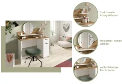 Schminktisch Vanity weiß B/H/T: ca. 110x135x46 cm