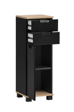 Schrank Emmik schwarz matt Eiche Eiche weiß Nachbildung B/H/T: ca. 30,3x88,1x32,6 cm