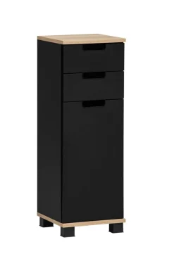 Schrank Emmik schwarz matt Eiche Eiche weiß Nachbildung B/H/T: ca. 30,3x88,1x32,6 cm