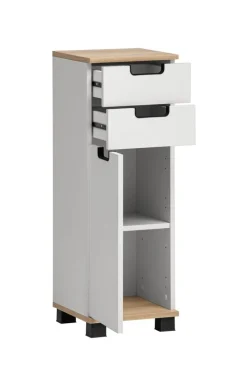Schrank Emmik weiß matt Eiche Eiche weiß Nachbildung B/H/T: ca. 30,3x88,1x32,6 cm