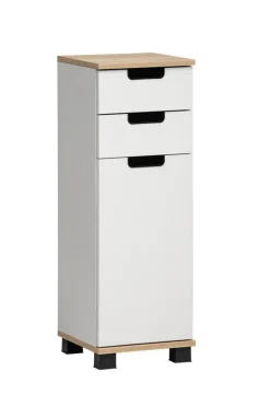 Schrank Emmik weiß matt Eiche Eiche weiß Nachbildung B/H/T: ca. 30,3x88,1x32,6 cm