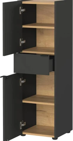 Schrank 4498-549 Graphit Eiche Navarra Nachbildung B/H/T: ca. 34x111x34 cm