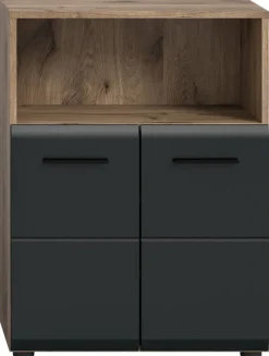 Schrank Ice Nox Oak Nachbildung schwarz matt B/H/T: ca. 60x80x30 cm