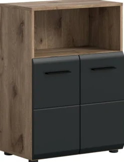 Schrank Ice Nox Oak Nachbildung schwarz matt B/H/T: ca. 60x80x30 cm