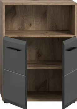Schrank Ice Nox Oak Nachbildung schwarz matt B/H/T: ca. 60x80x30 cm
